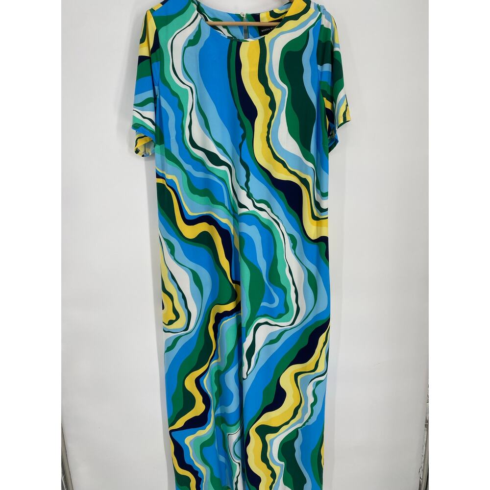 Donna Morgan Dress Women’s 20W Maxi Abstract Colorful Print Feminine Modest‎